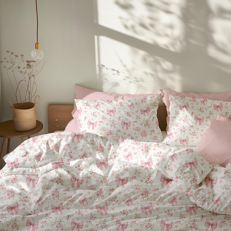 Pink Bow Bedding - Etsy