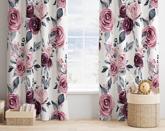 Floral Nursery Curtains, Floral Window Curtains, Baby Girl Nursery, Blackout Curtains Nursery, Floral Nursery Decor, Floral Curtain Blackout