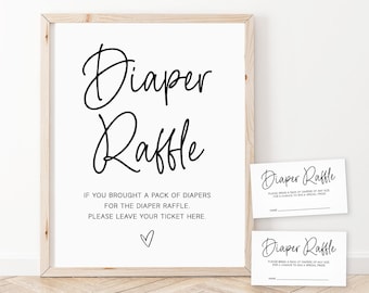 Boletos y cartel para rifa de pañales, cartel minimalista para rifa de pañales para baby shower, cartel minimalista para baby shower, juego imprimible estilo boho para baby shower, MB2