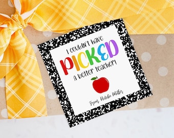 Teacher Appreciation Tags Printable, Apple Thank You Tag Editable, Picked A Better Teacher Appreciation Gift Tag, End Of Year Gift Tags