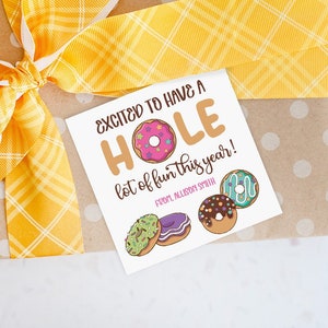 Donut Back to School Tag, Editable First Day of School Gift Tag, Printable Back to School Tags, A Hole Lot of Fun Classroom Instant Download