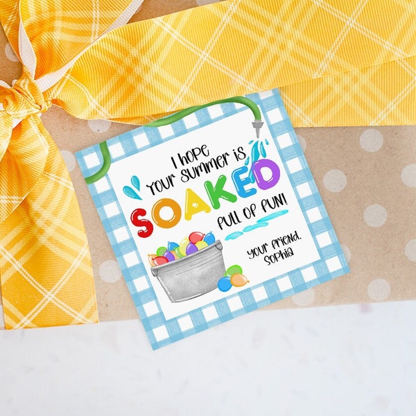 Water Balloon Last Day Of School Tag Printable, End Of School Year Gift Tags, Editable Classmate Tag, Water Balloon Tag, Summer Tag Download