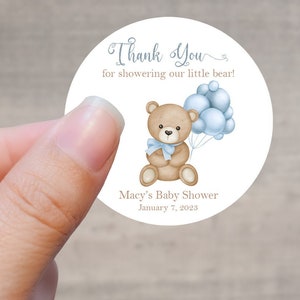 Teddy Bear Baby Shower Favor Labels, Teddy Bear Stickers, Personalized Baby Bear Favors, Baby Shower Labels, Teddy Bear Baby Shower Boy BTB1