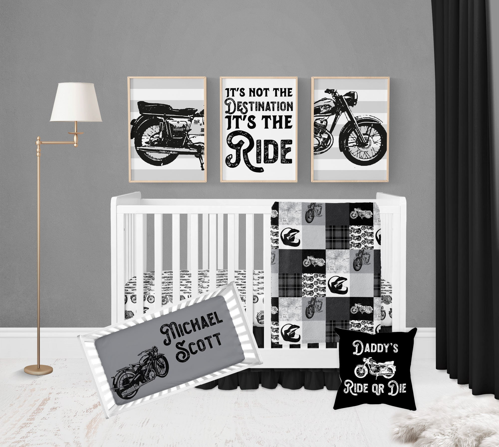 Motorcycle crib bedding clearance