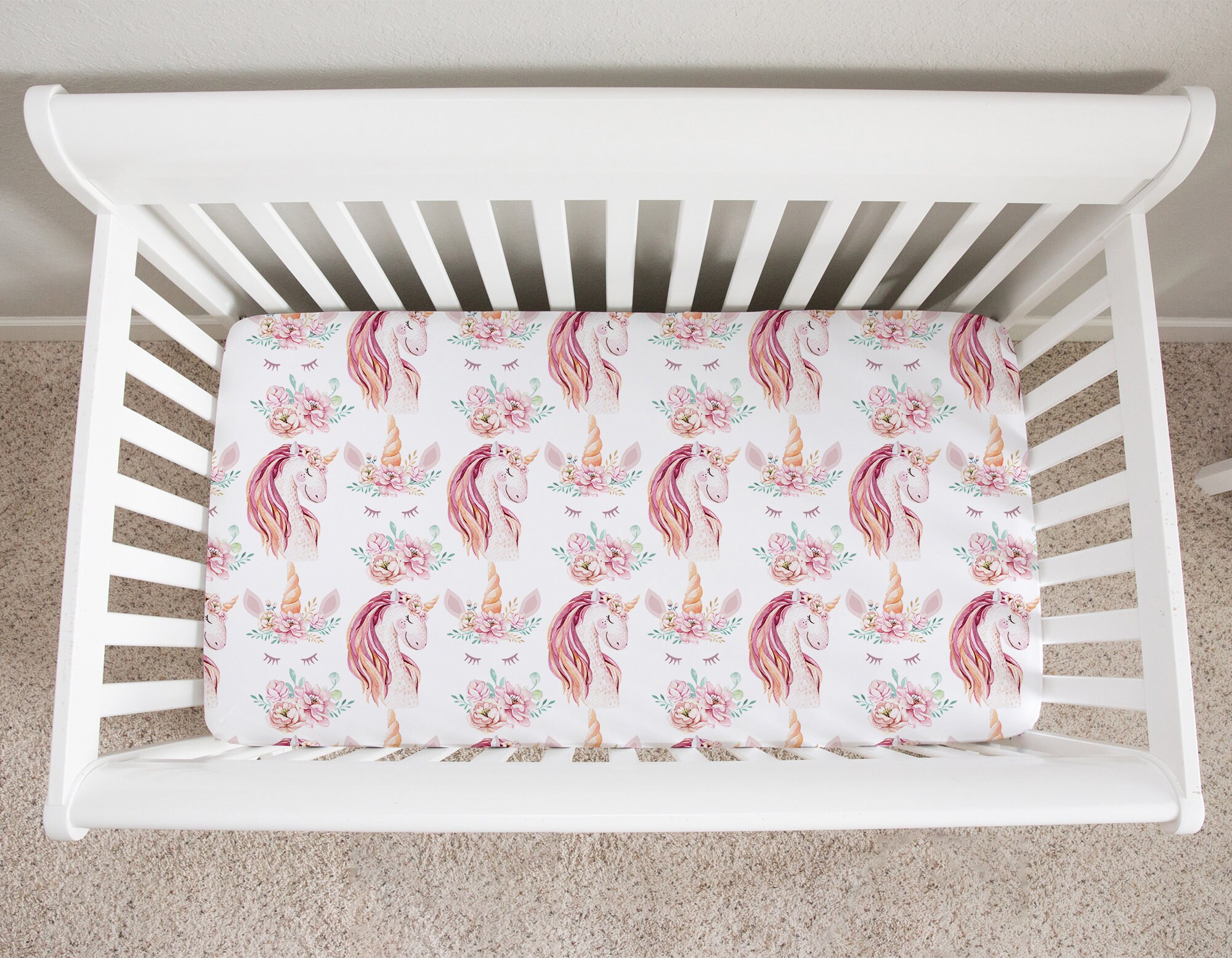 Unicorn Crib Sheet Unicorn Crib Bedding Unicorn Nursery Etsy UK