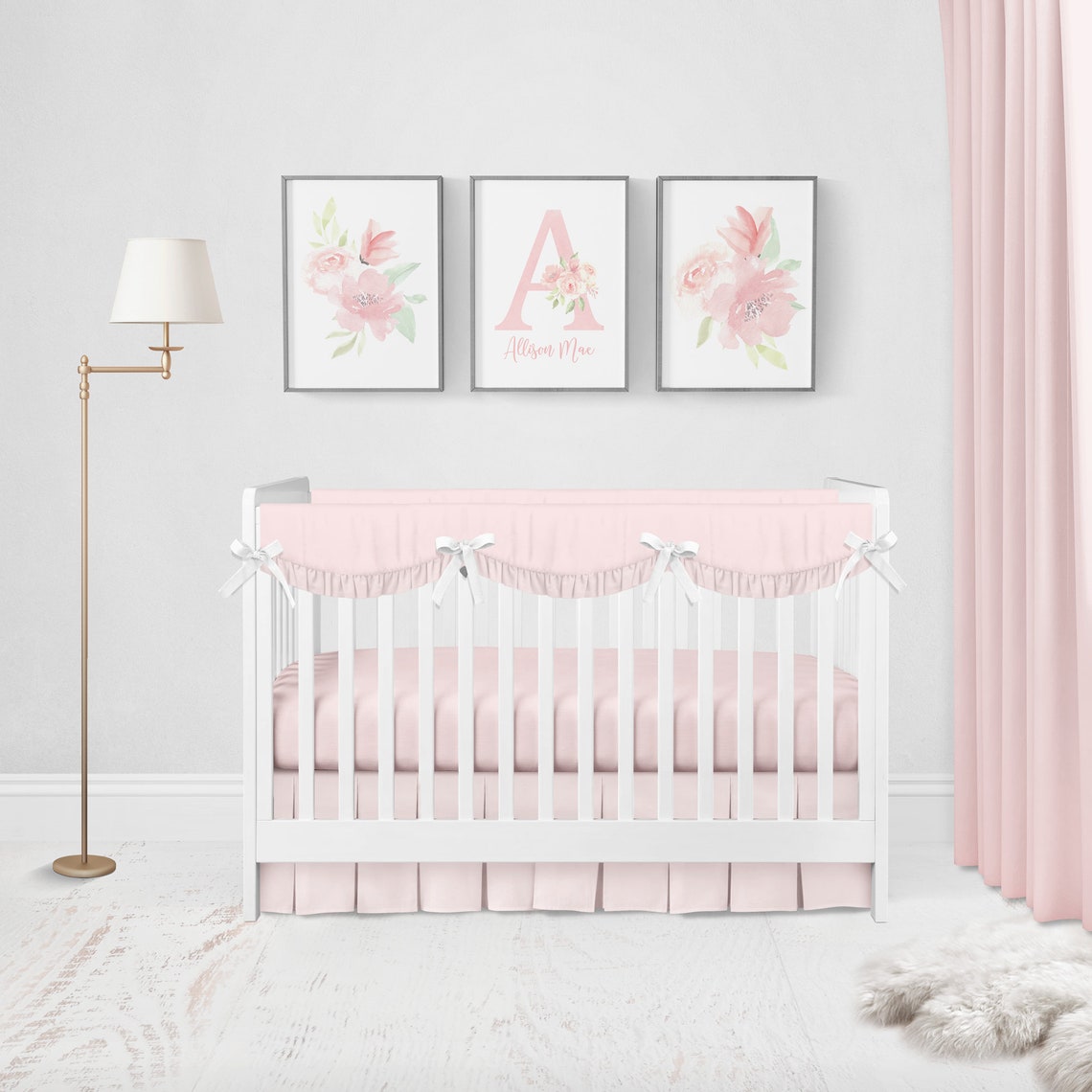 Personalized Floral Initial Print, Nursery Art Prints Girl, Watercolor ...