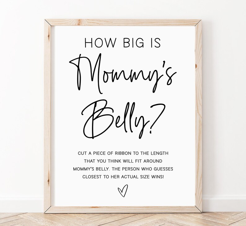 How Big Is Mommy's Belly Game Printable Minimalist Baby - Etsy México