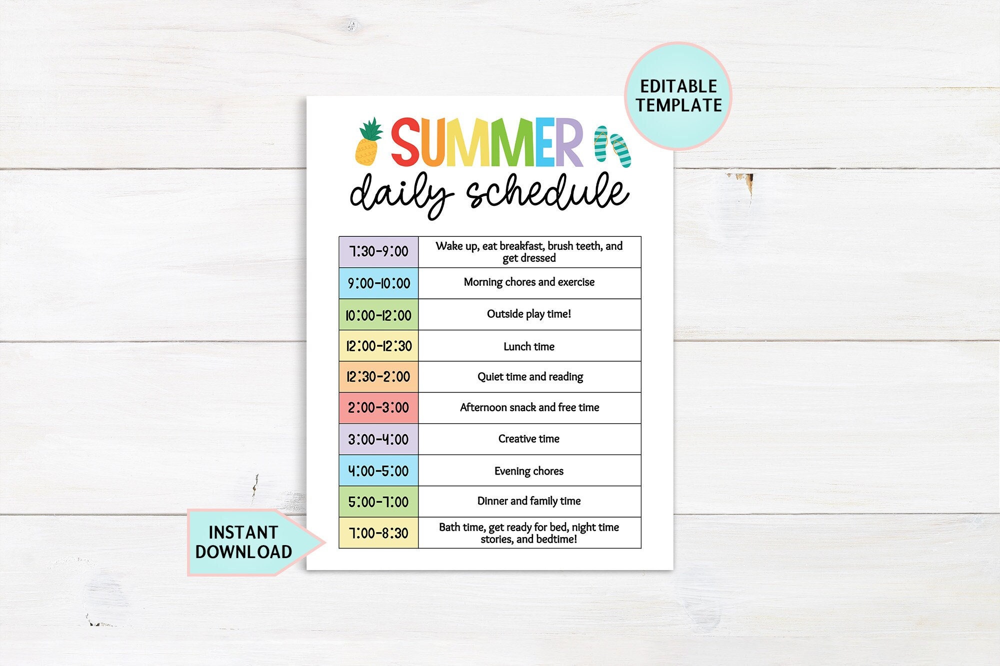 editable-kids-daily-schedule-template-summer-schedule-printable-daily-checklist-for-kids-summer-daily-routine-chart-checklist-download-etsy
