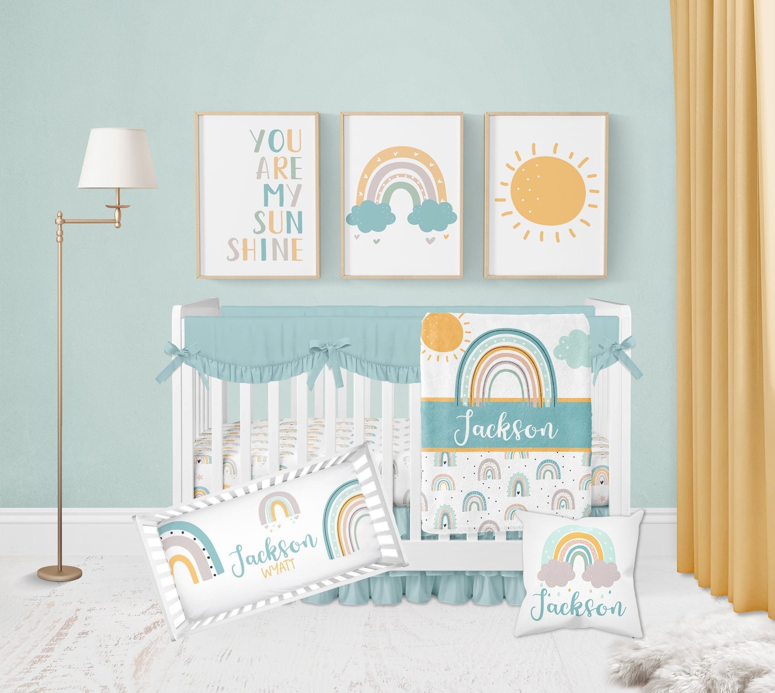 Rainbow Crib Bedding Set Baby Boy Crib Bedding Rainbow Etsy