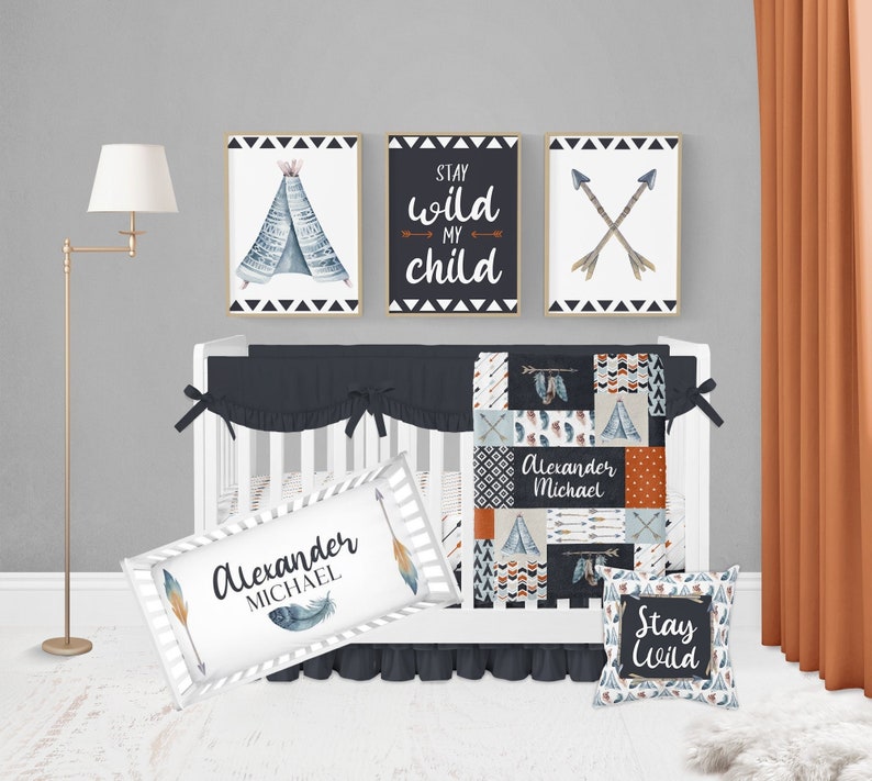 Boho Crib Bedding Set Boy Baby Boy Crib Bedding Set Boho Etsy