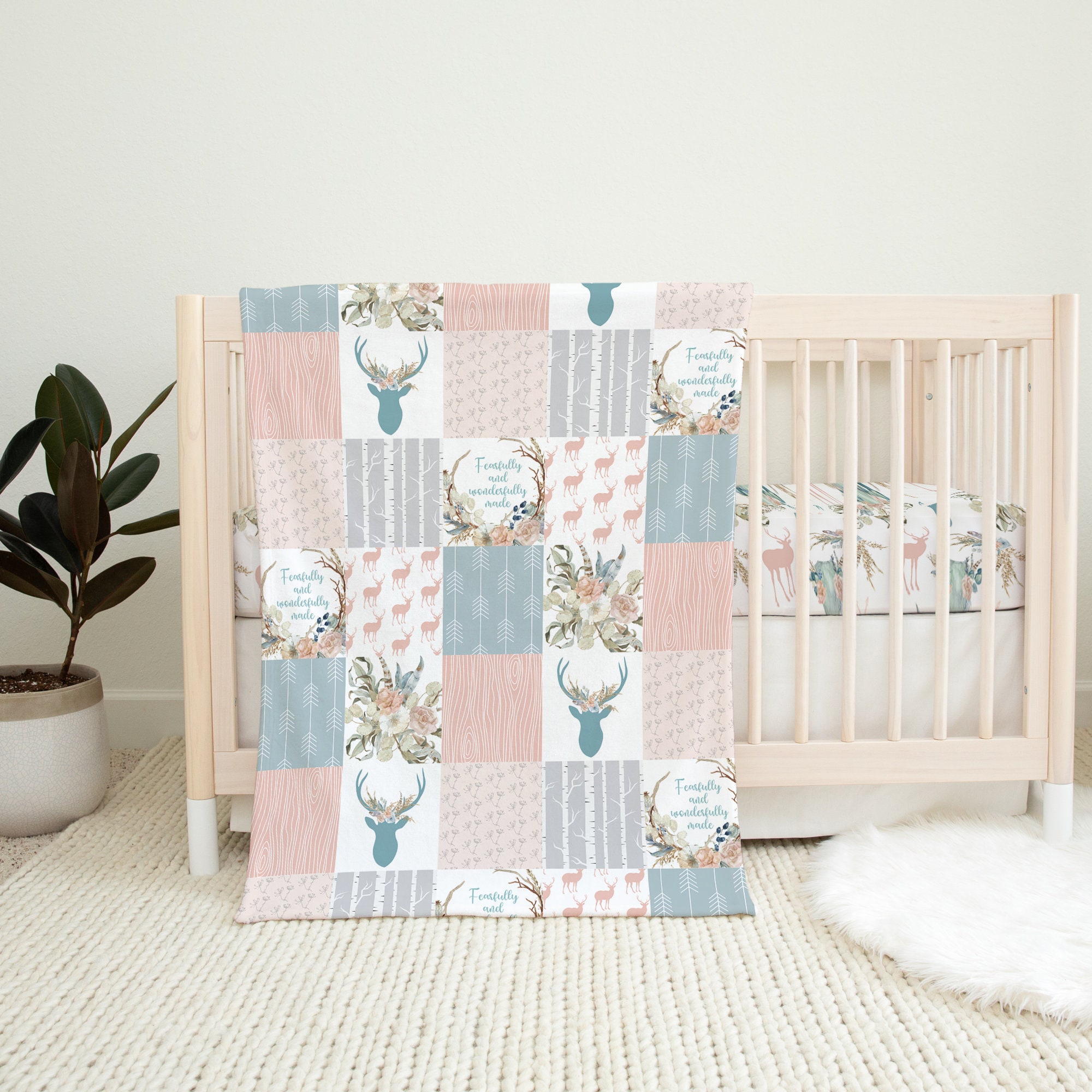 Girl deer nursery bedding sale