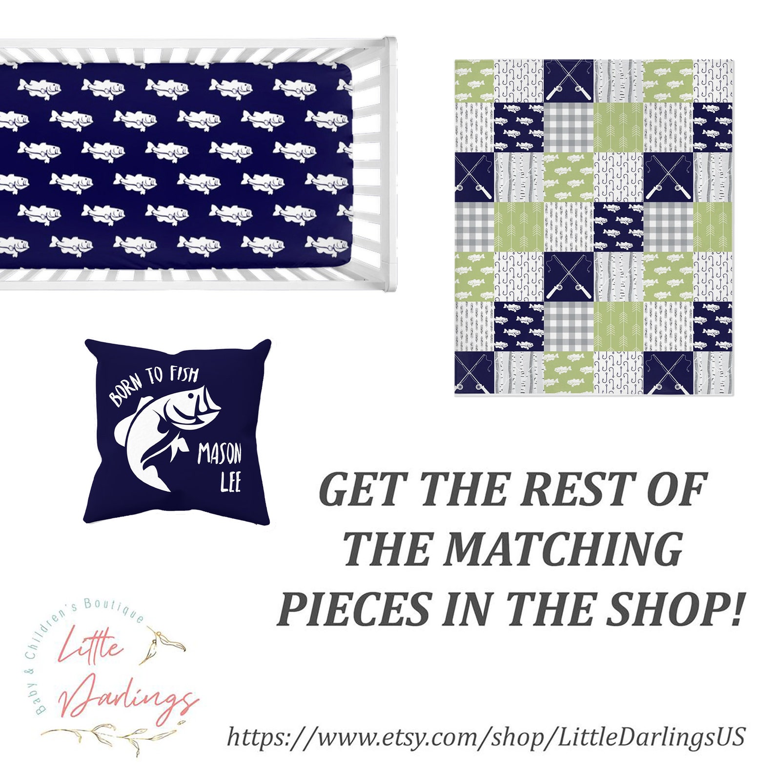 Fishing Crib Sheet Personalized Crib Sheet Fish Crib Sheet Etsy