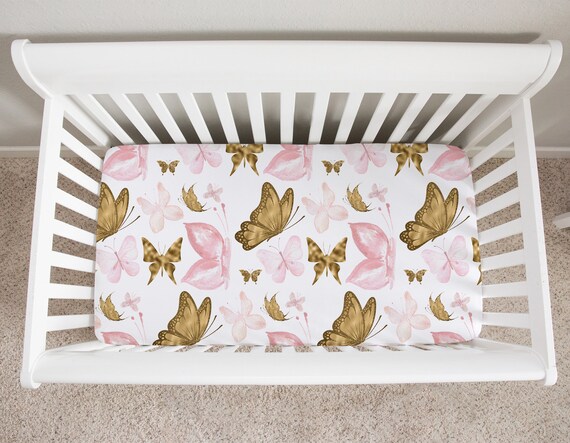 Baby girl cheap butterfly crib bedding