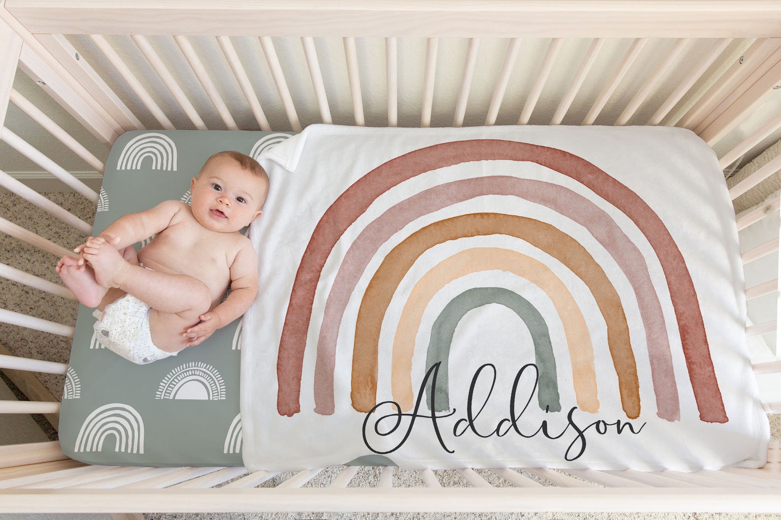 Boho Crib Bedding Set Rainbow Crib Bedding You Are My Etsy