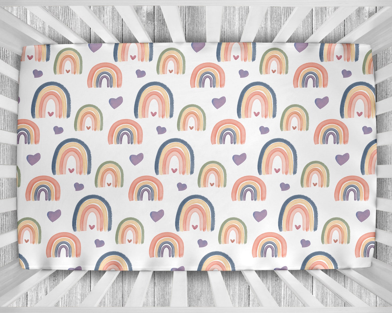 Rainbow Crib Sheet Rainbow Crib Bedding Crib Sheets Girl Etsy