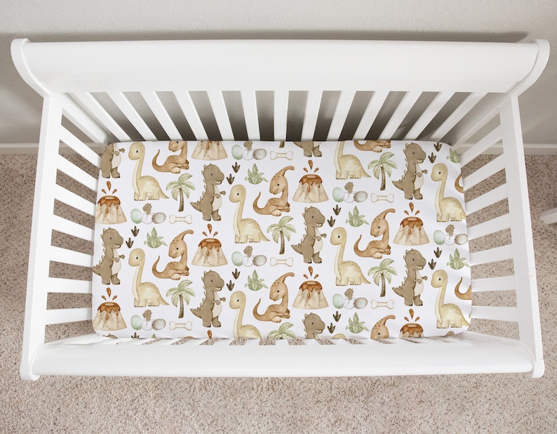Dinosaur Crib Sheet Dinosaur Crib Bedding Dinosaur Nursery Etsy