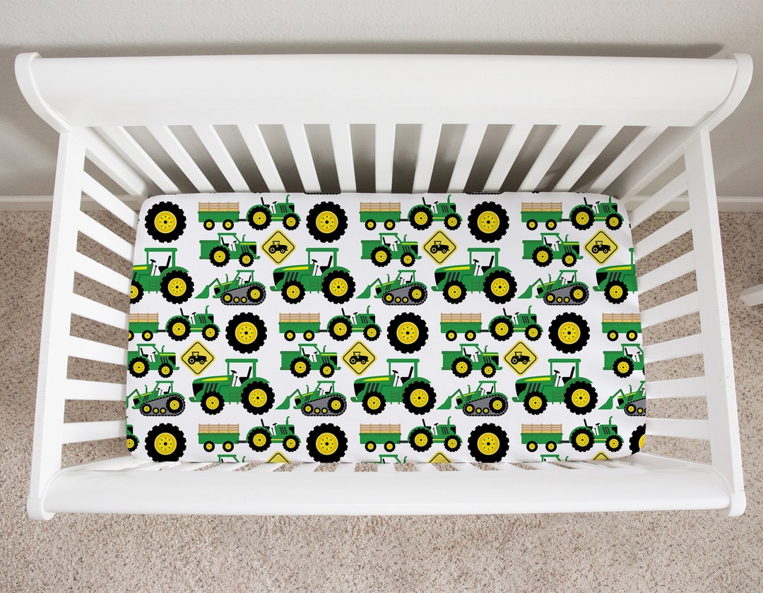 Tractor Crib Sheet, Tractor Crib Bedding, Crib Sheets Boy, Baby Boy