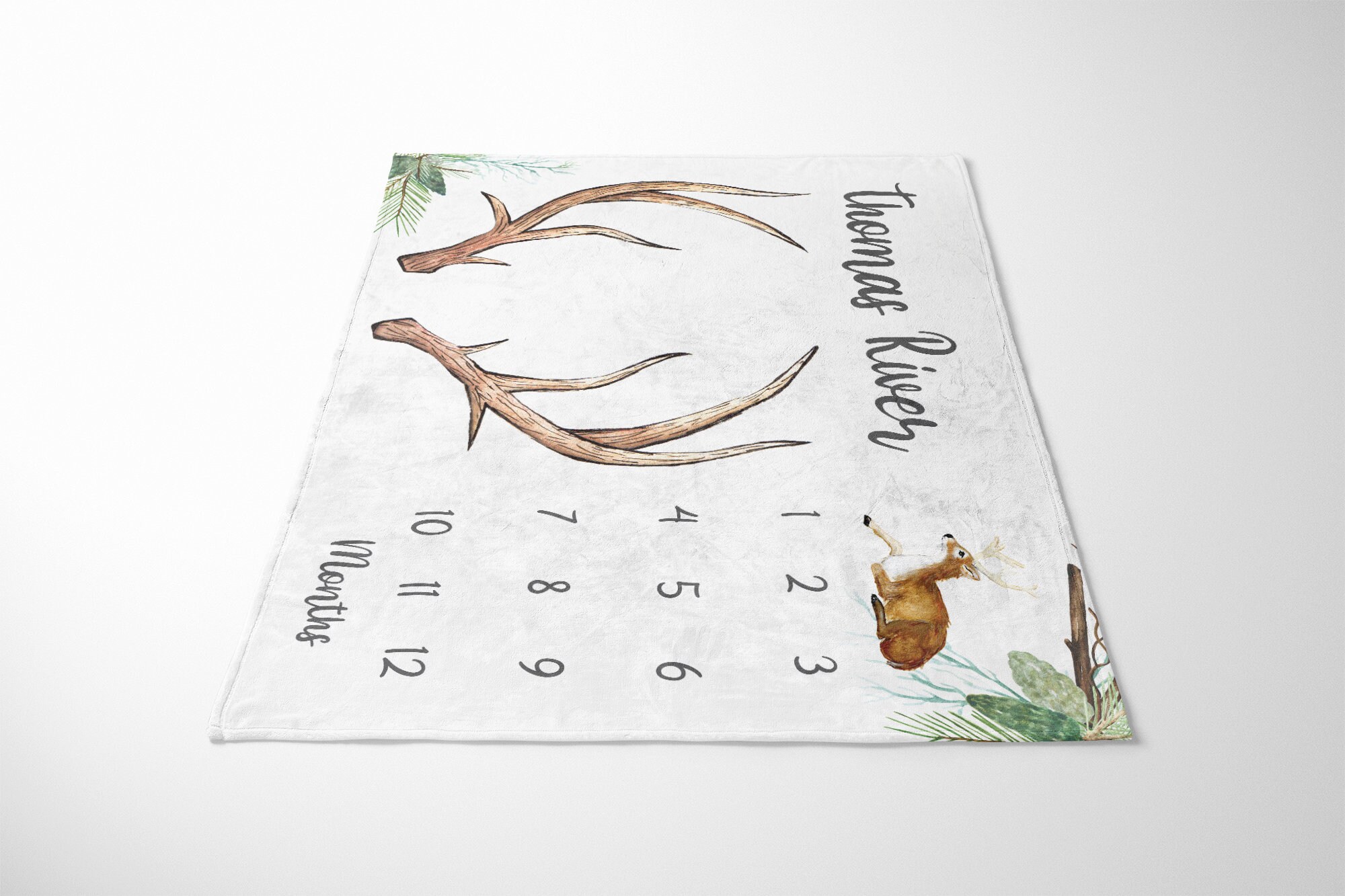Deer Milestone Blanket Milestone Blanket Boy Baby Boy Etsy