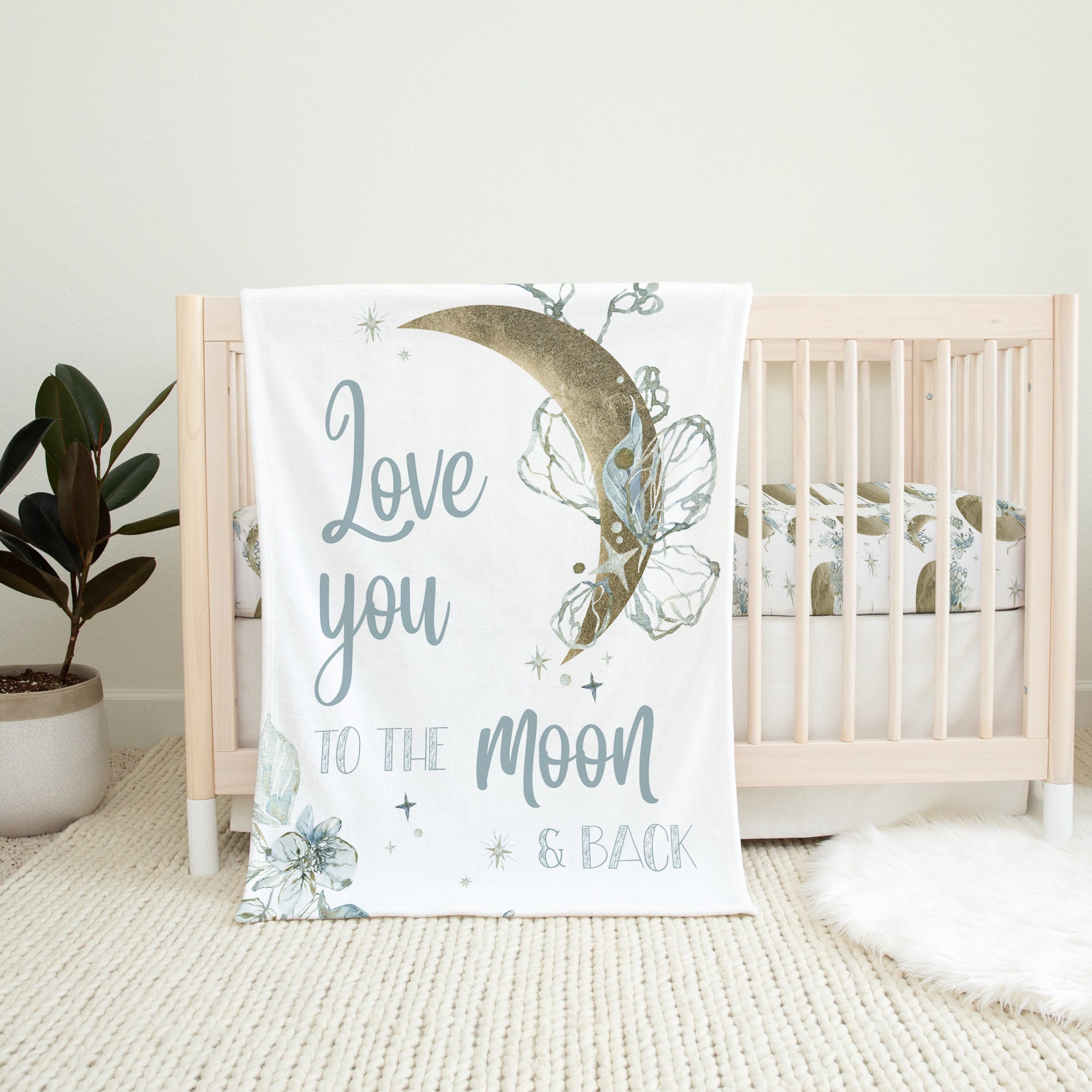 Love You to the Moon and Back Baby Blanket Moon Baby Blanket Baby Girl Blanket Baby Shower Gift Moon Stars Nursery Moon Crib Bedding Etsy Canada