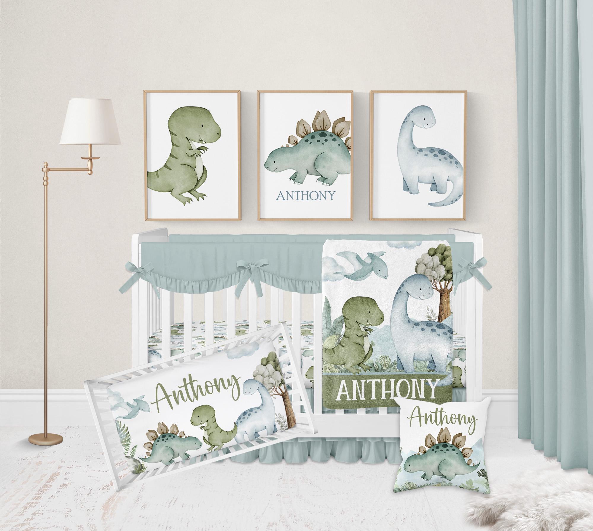 Dinosaur Crib Bedding Set, Baby Dinosaur Bedding, Baby Boy Bedding