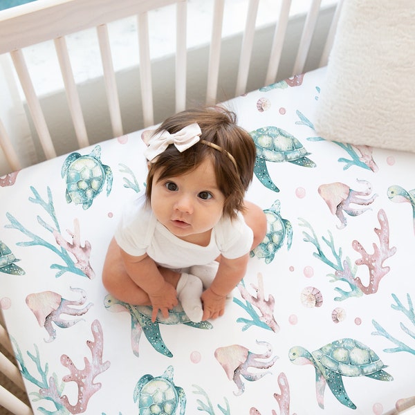Under the Sea Girl Crib Sheet Etsy