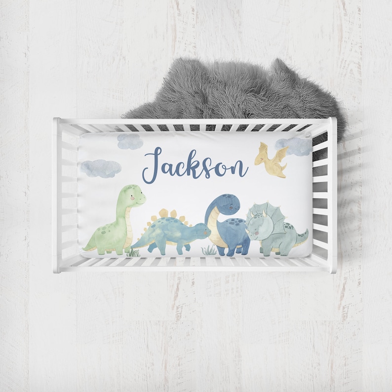 Dinosaur Crib Bedding Set Baby Boy Crib Bedding Dinosaur Etsy