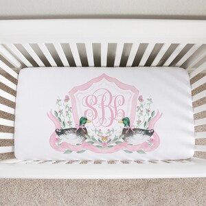 Baby Girl Crib Bedding Set, Mallard Duck Crib Bedding Pink, Baby Girl ...