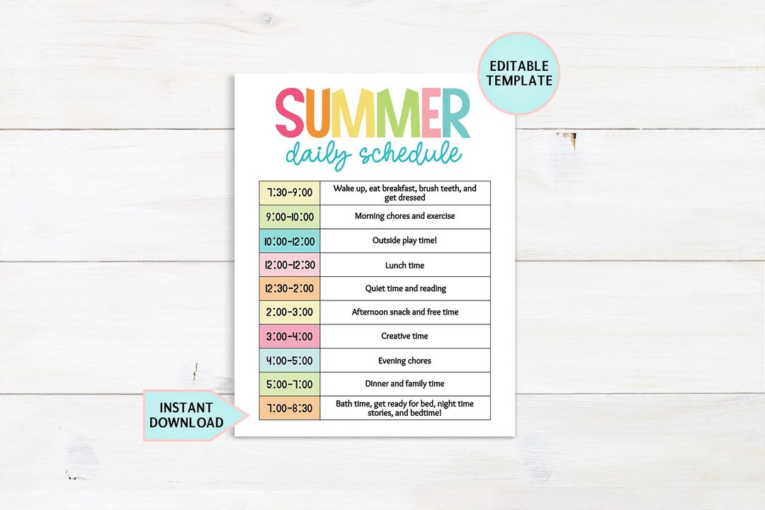 editable-kids-daily-schedule-template-summer-daily-checklist-for-kids-summer-daily-routine-printable-kids-summer-schedule-download-etsy