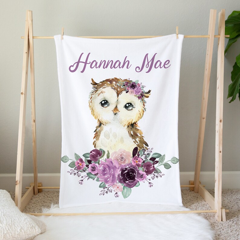 MINI Crib Bedding Set Baby Girl Owl Crib Bedding Purple Etsy