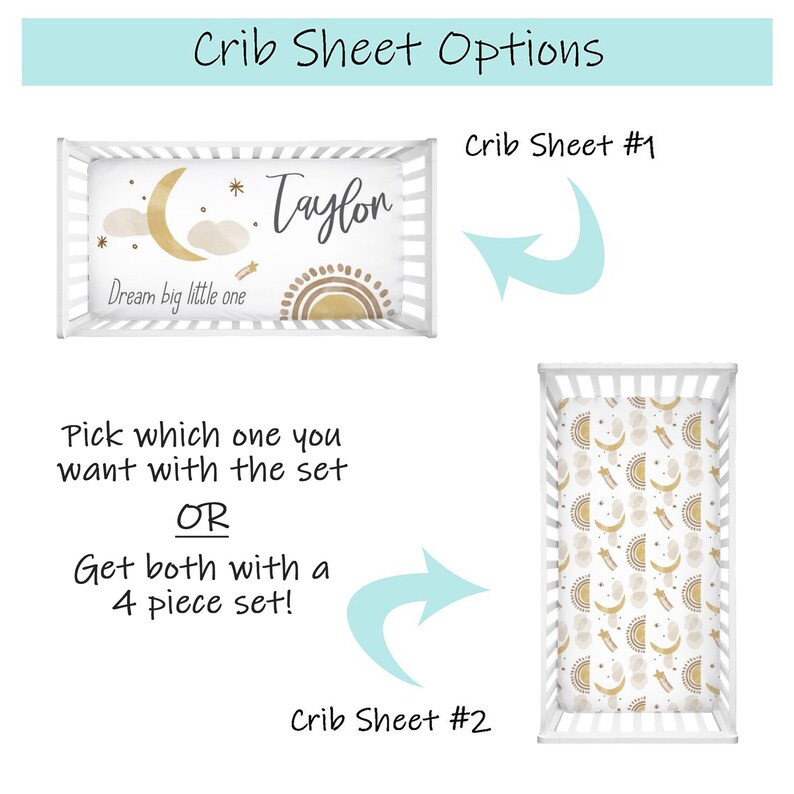 Boho Crib Bedding Set Gender Neutral Crib Bedding Boho Etsy