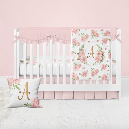 Floral Crib Bedding Set Baby Girl Crib Bedding Personalized Etsy