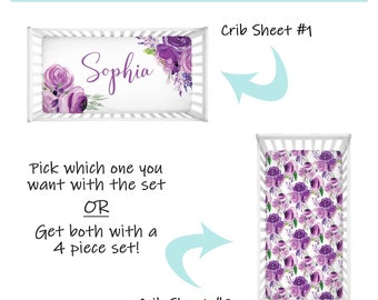 Custom Baby Crib Bedding Set,Personalized Name Light