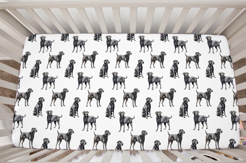 Black Lab Crib Sheets Boy, Baby Boy Crib Bedding, Dog Crib Bedding ...