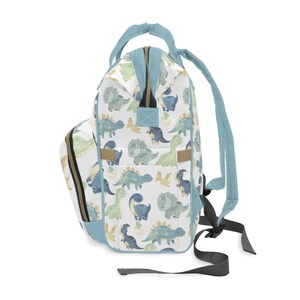 Custom Diaper Bag, Dinosaur Diaper Bag Multiuse Backpack, Boy Diaper Bag Backpack, Baby Shower Gift, Personalized Baby Bag Boy, New Mom Gift image 4