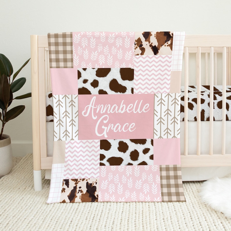 Baby Girl Crib Bedding Set Cow Crib Bedding Farmhouse Etsy