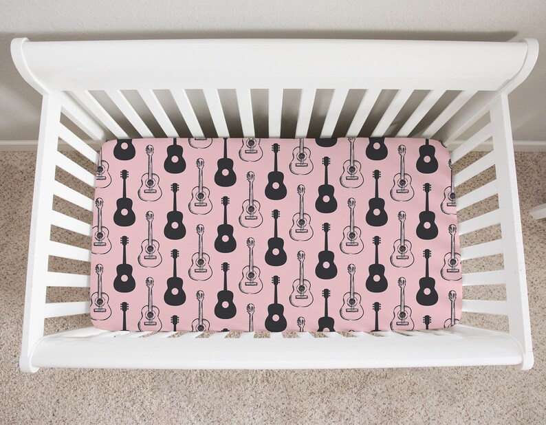 Guitar Crib Bedding Set Baby Girl Crib Bedding Set Pink Crib Etsy