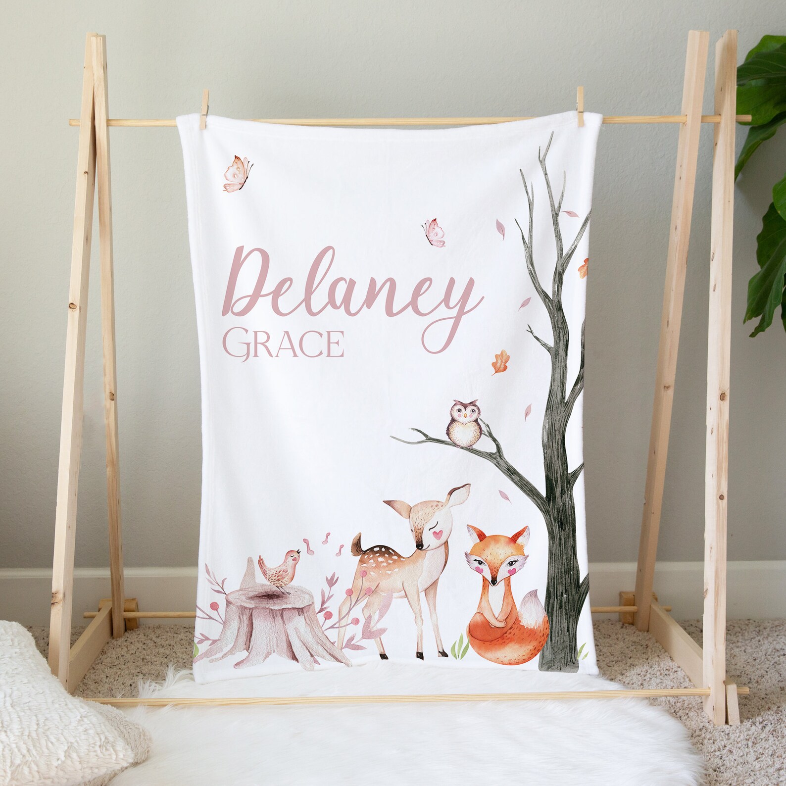 Baby Girl Woodland Crib Bedding Set Girl Crib Bedding Sets Etsy