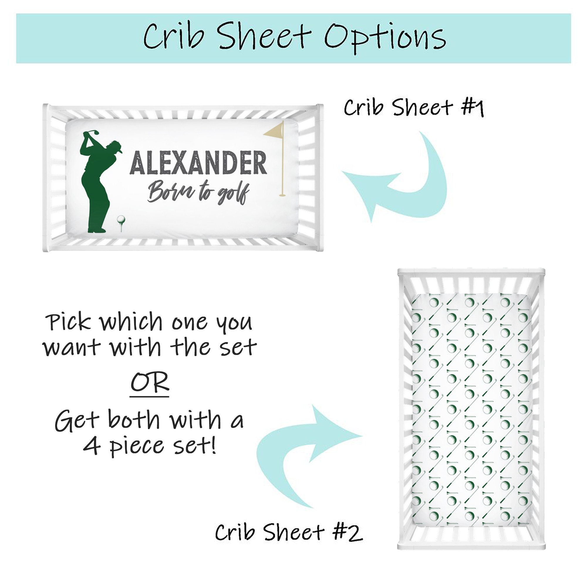 Golf Crib Bedding Set Baby Boy Crib Bedding Set Golf Baby Etsy