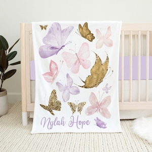 Baby Decke, Schmetterling Baby Decke, Baby Shower Geschenk, Schmetterling Kinderbettwäsche, Schmetterling Kinderzimmer, Baby Mädchen Kinderbettwäsche