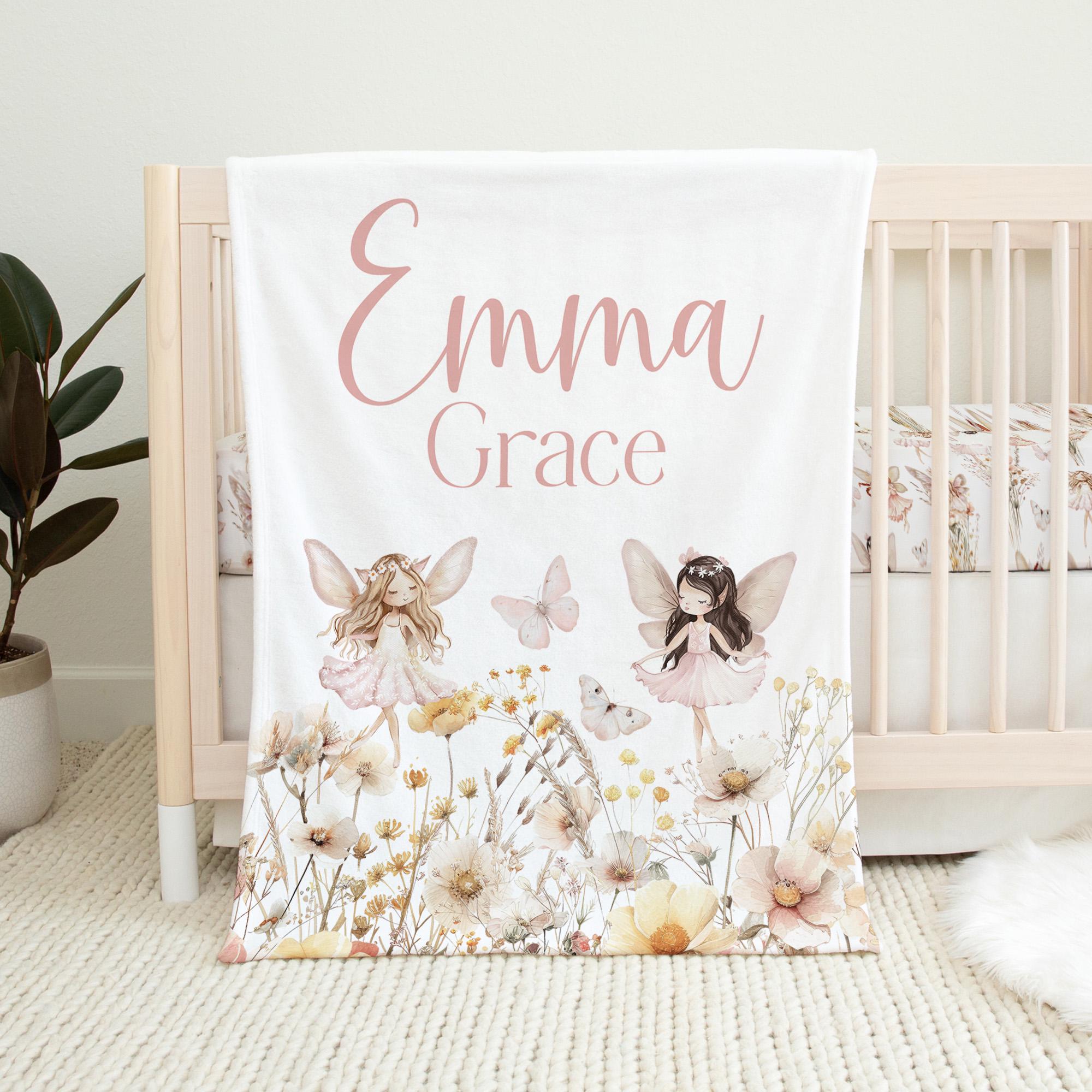 Baby Girl Crib Bedding, Fairy Nursery Bedding, Wildflower Crib Bedding