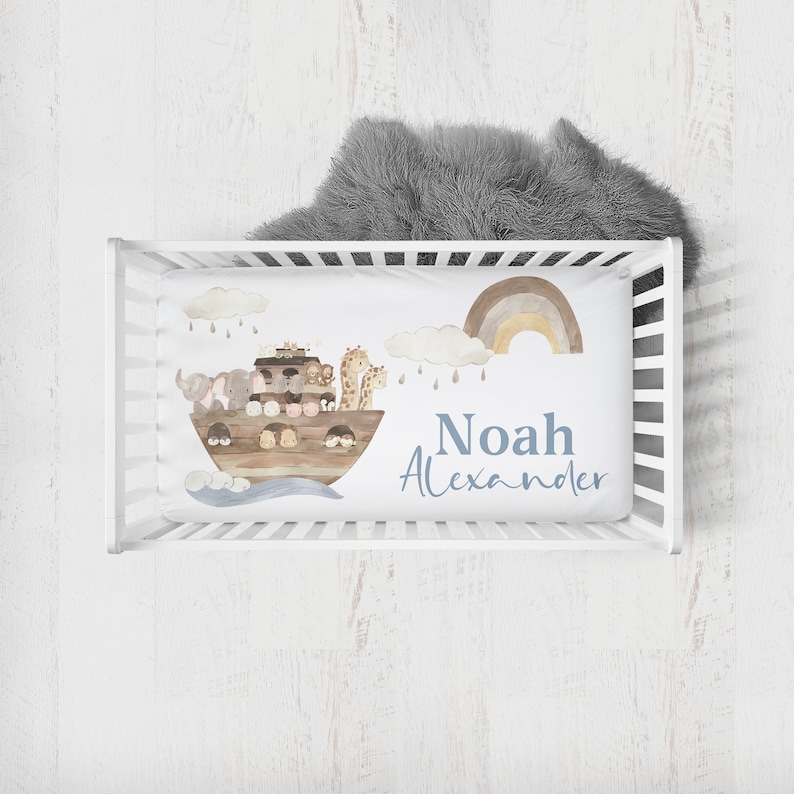 Noah's Ark Crib Bedding Set Baby Boy Crib Bedding Etsy