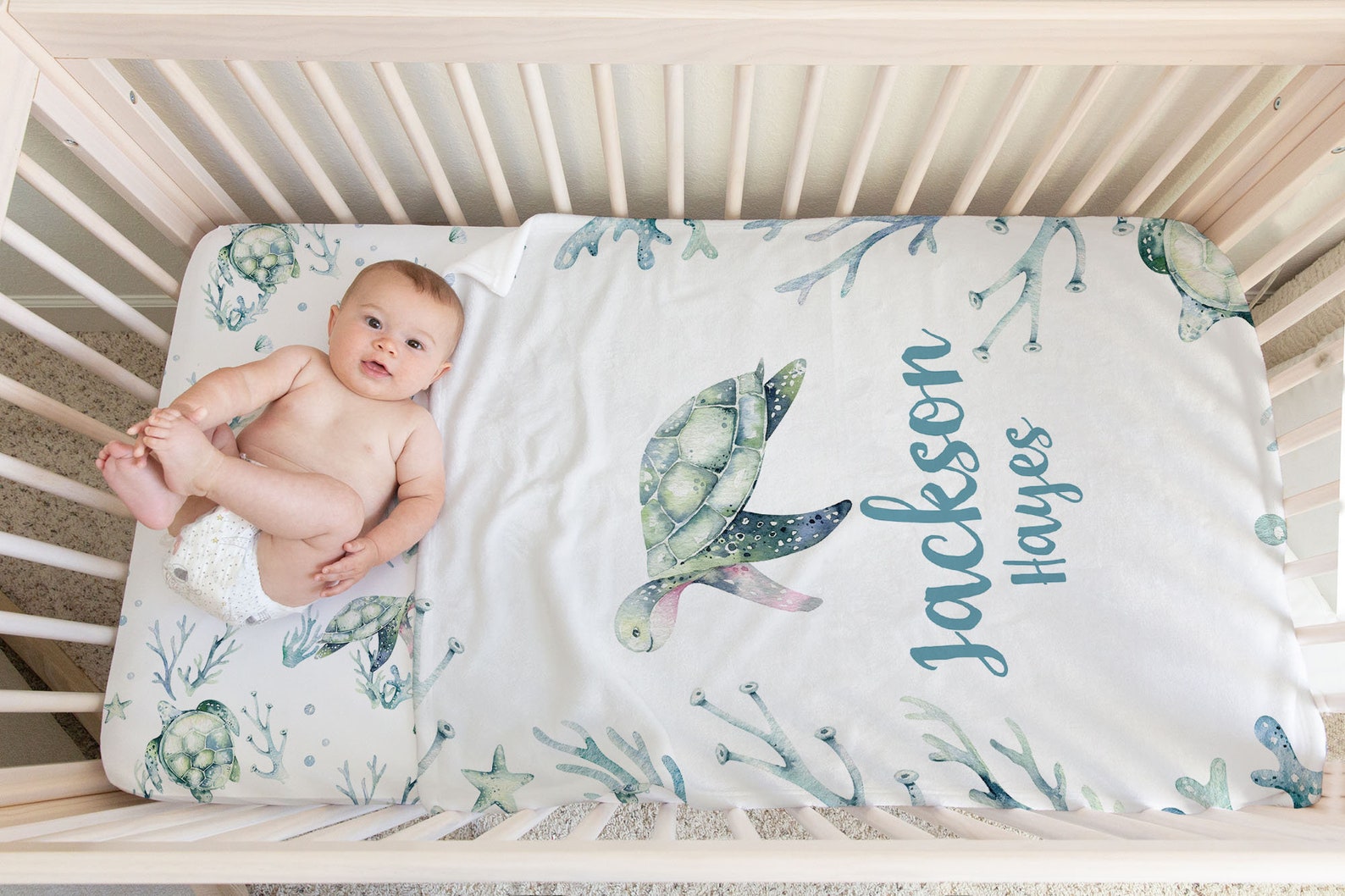 Sea Turtle Crib Bedding Set Boy Crib Bedding Sea Turtle Etsy