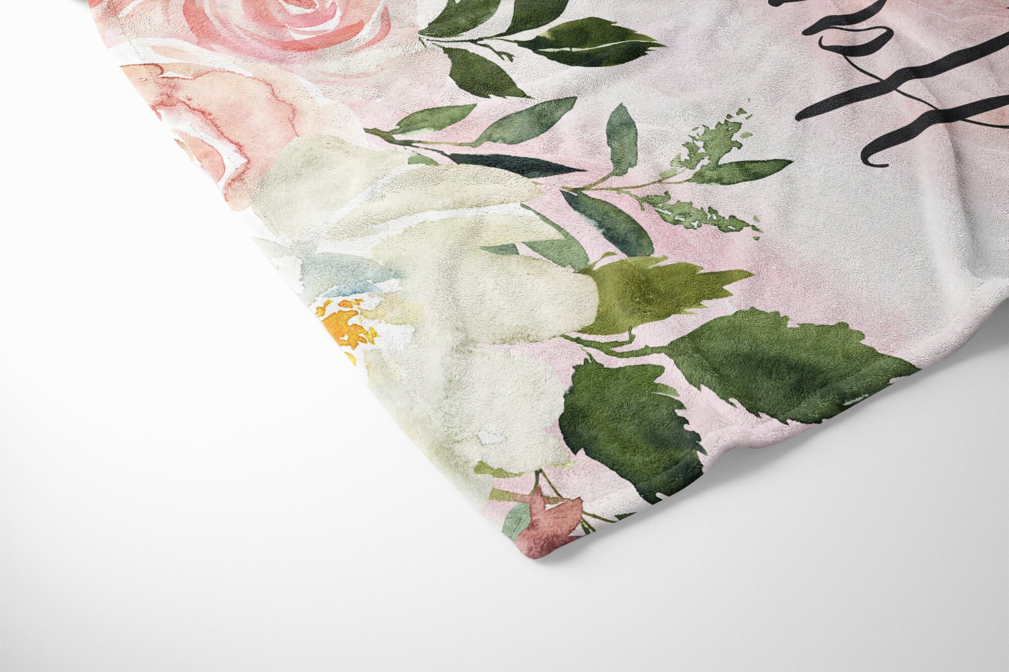 Safari Animals Floral Baby Girl Blanket, Personalized Girl Blanket ...
