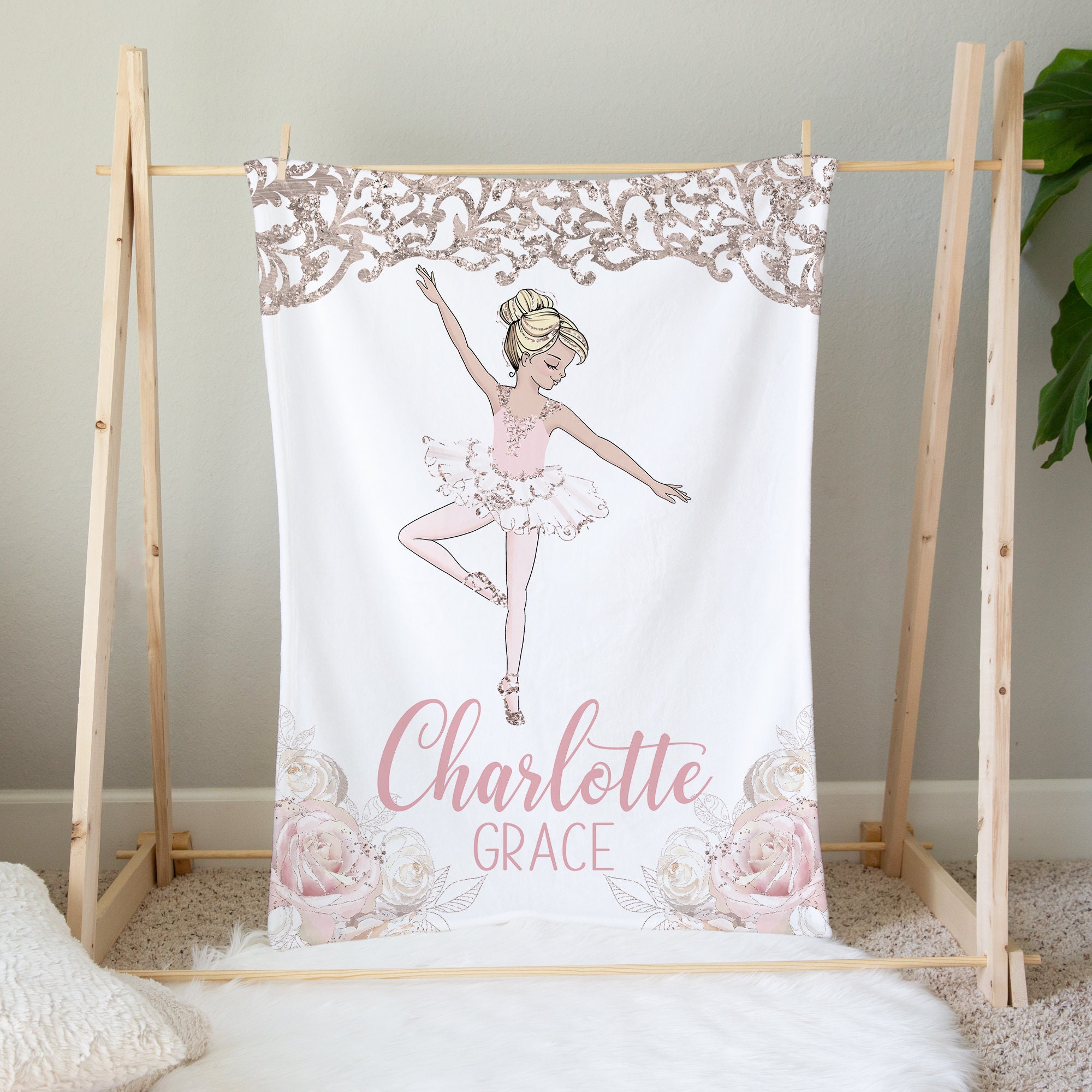Ballerina Crib Bedding Set, Baby Girl Crib Bedding, Personalized Baby