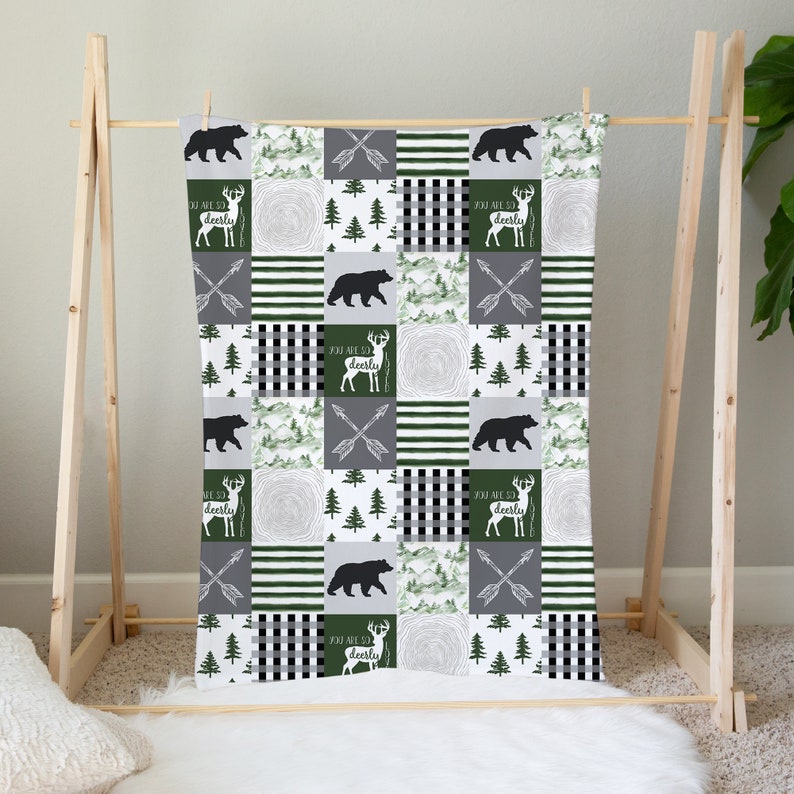 Woodland Baby Blanket Baby Boy Blanket Woodland Crib Etsy