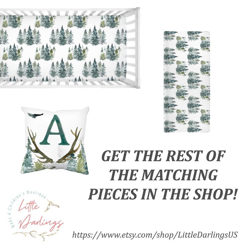 Woodland Crib Sheet Forest Crib Sheet Trees Crib Sheet Etsy