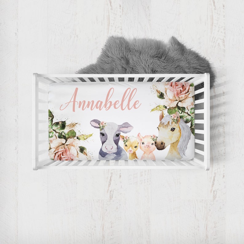 Baby Girl Crib Bedding Set Farmhouse Nursery Bedding Farm Etsy