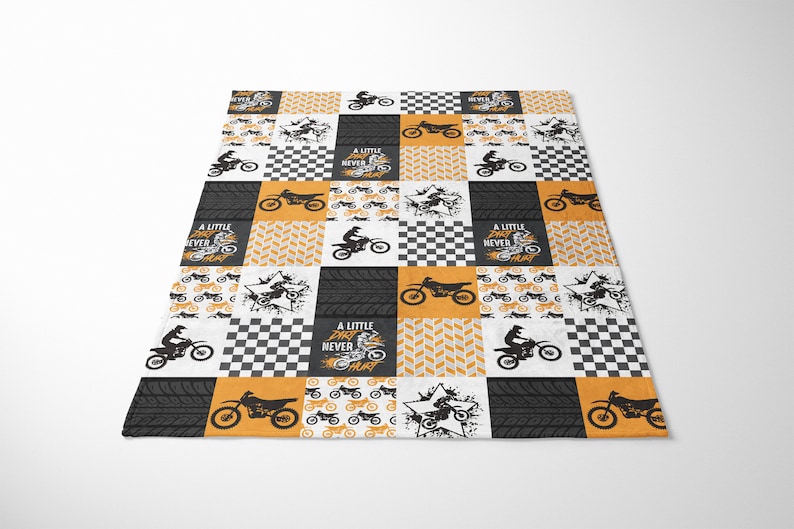 Dirt Bike Baby Bedding Set Orange Motocross Crib Bedding Set Etsy