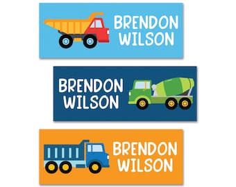 Boy Name Labels, Personalized Name Labels For School Supplies, Truck Name Labels, School Supply Labels Daycare, Boys School Supply Stickers