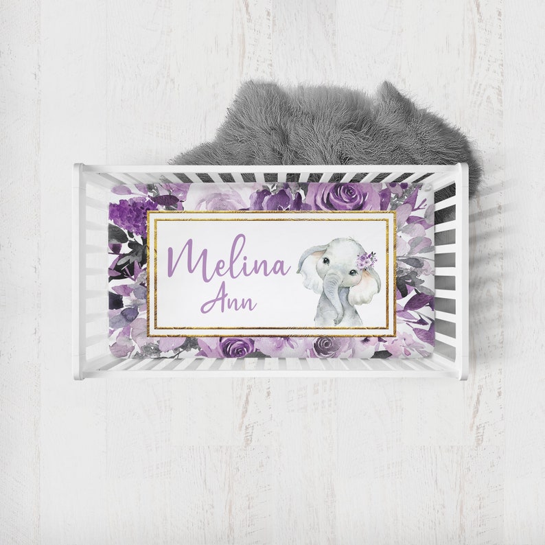 Elephant Baby Bedding Set Purple Crib Bedding Set Purple Etsy